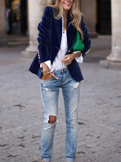 Julia | Eleganter velvet blazer