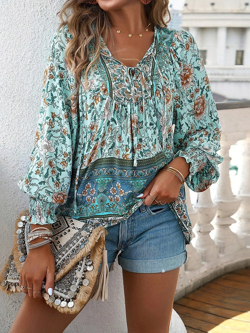 Agnes – Boho floral blouse