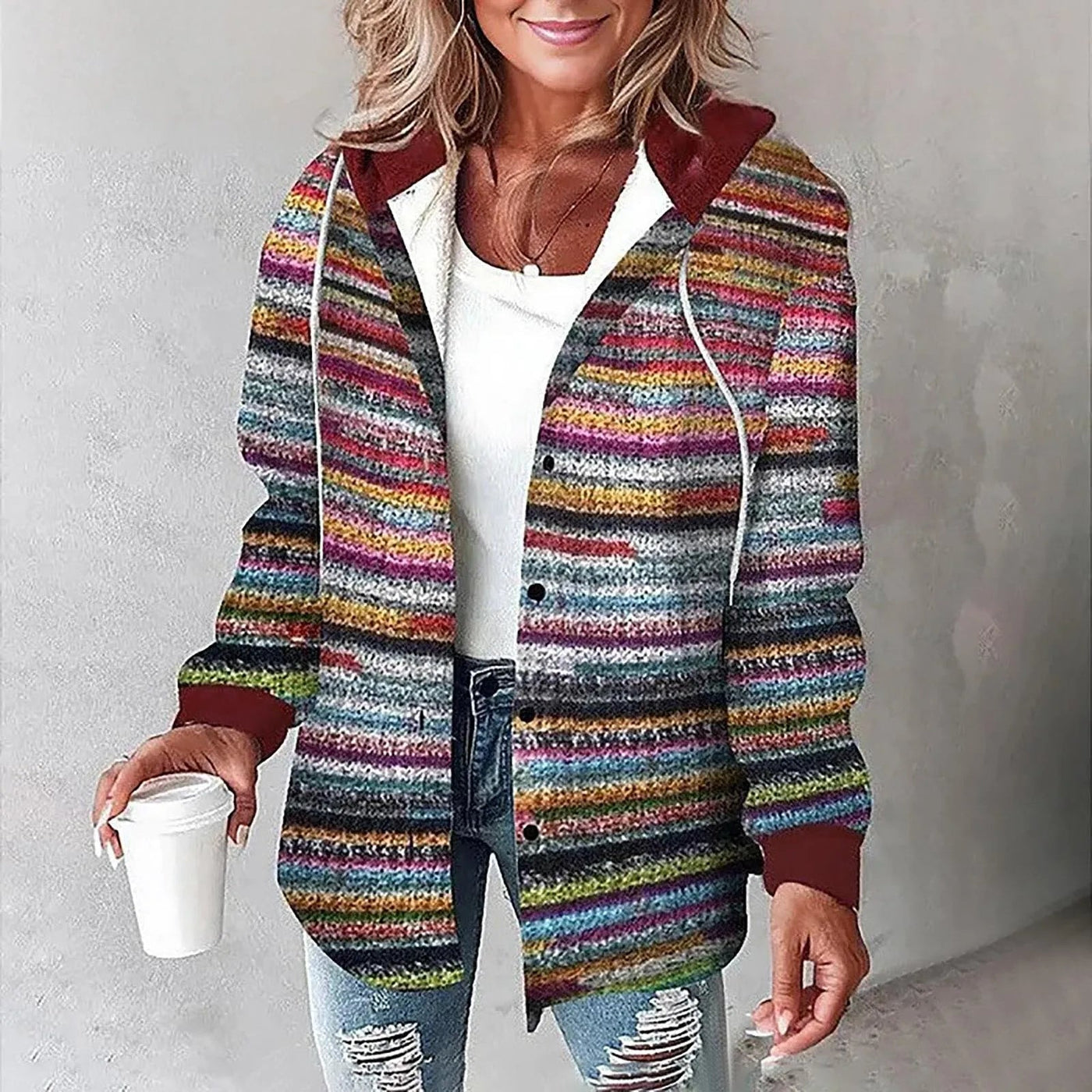 Jemima | Knopf-Plaid-Jacke