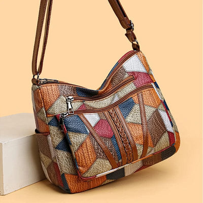 Solara | Lederhandtasche mit Mosaikmuster