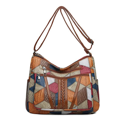 Solara | Lederhandtasche mit Mosaikmuster