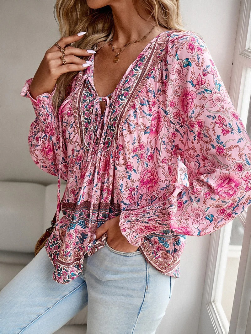 Agnes – Boho floral blouse