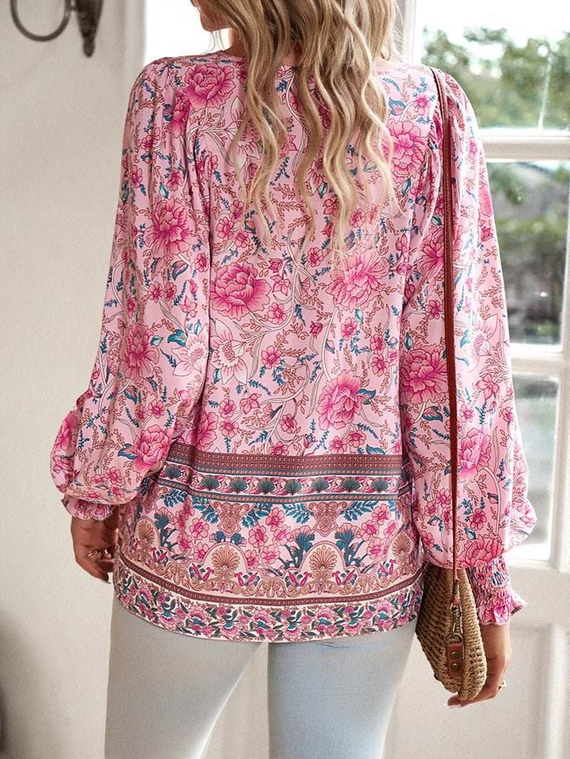 Agnes – Boho floral blouse