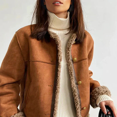 Rosalie - Shearling button jacket